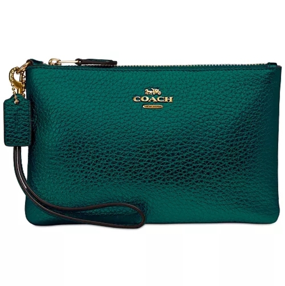Coach Handbags - Coach Green Wristlet Clutch